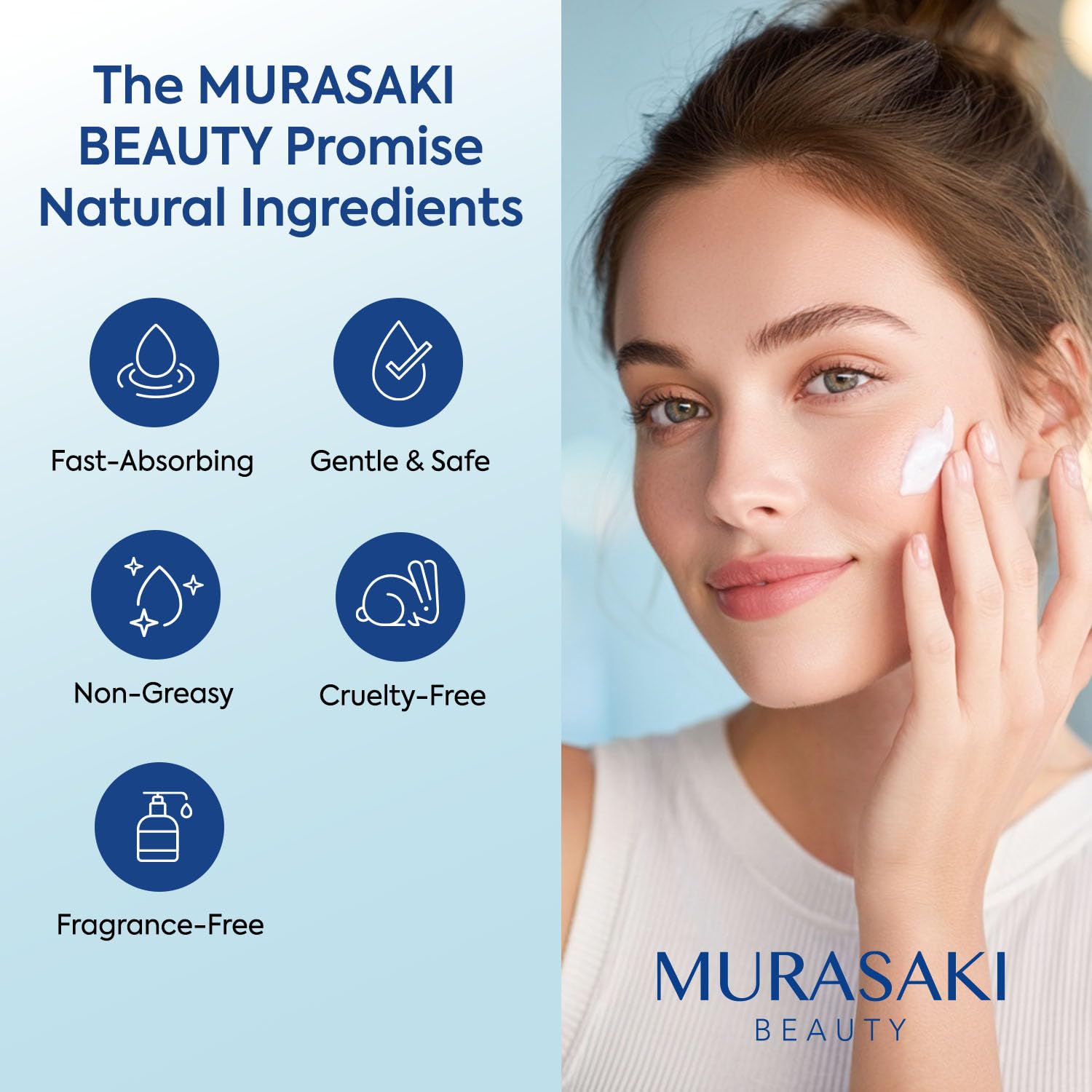 Application sur les bras et les jambes avec la Crème Arnica MURASAKI BEAUTY.