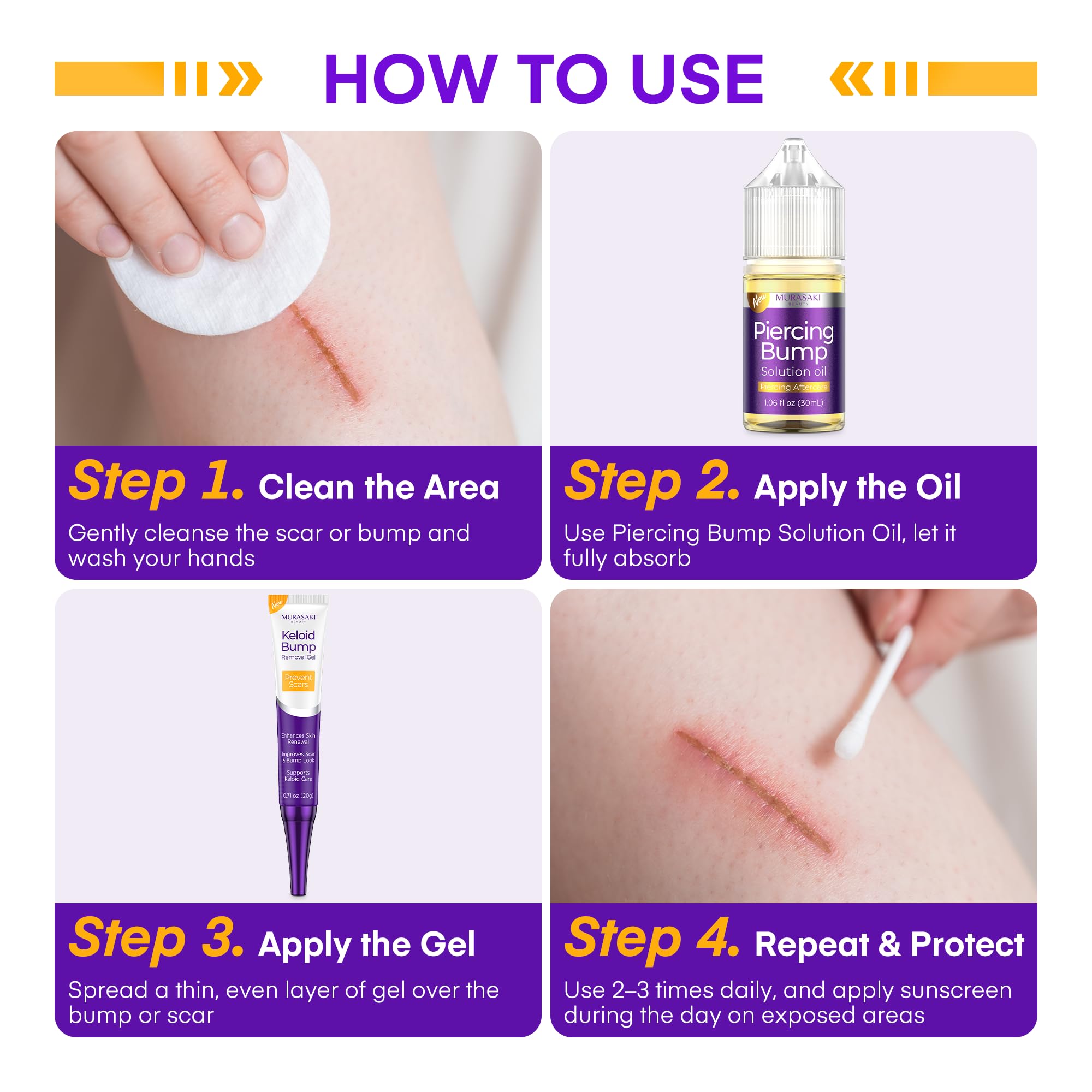 Emballage pratique du Gel Keloïde Bump de MURASAKI BEAUTY