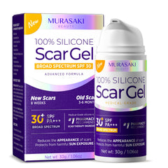 Gel cicatrice MURASAKI BEAUTY, flacon 30 g, application facilitée pour cicatrices récentes