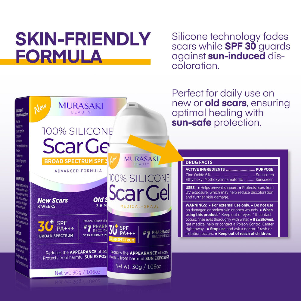 Gel cicatrice MURASAKI BEAUTY, cicatrice chirurgicale post-op, activité quotidienne facilitée