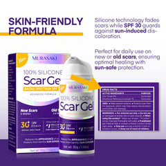 Gel cicatrice MURASAKI BEAUTY, cicatrice chirurgicale post-op, activité quotidienne facilitée