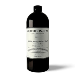 Savon mains Murchison-Hume Original Fig dans une bouteille élégante; hygiène délicate.