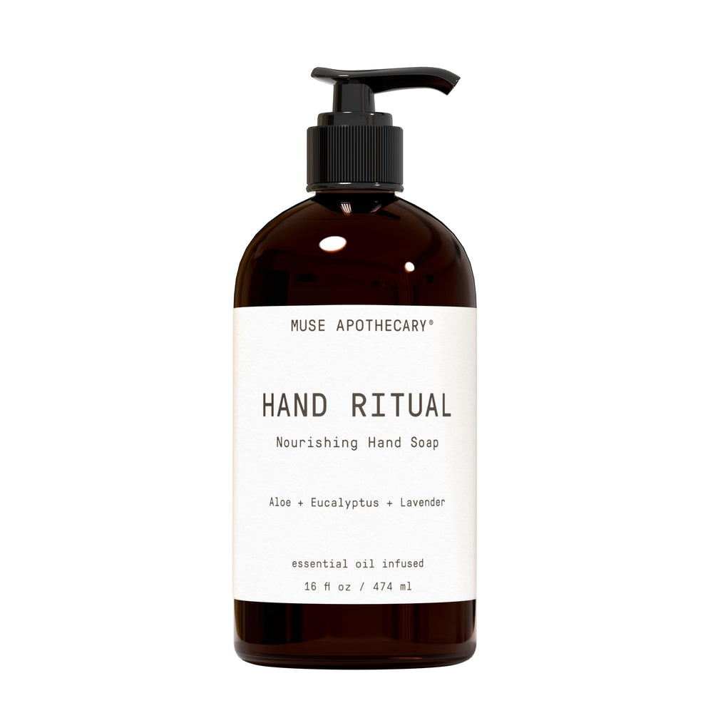 Muse Apothecary Hand Ritual – Bouteille-pompe, savon aromathérapique nourrissant pour les mains.