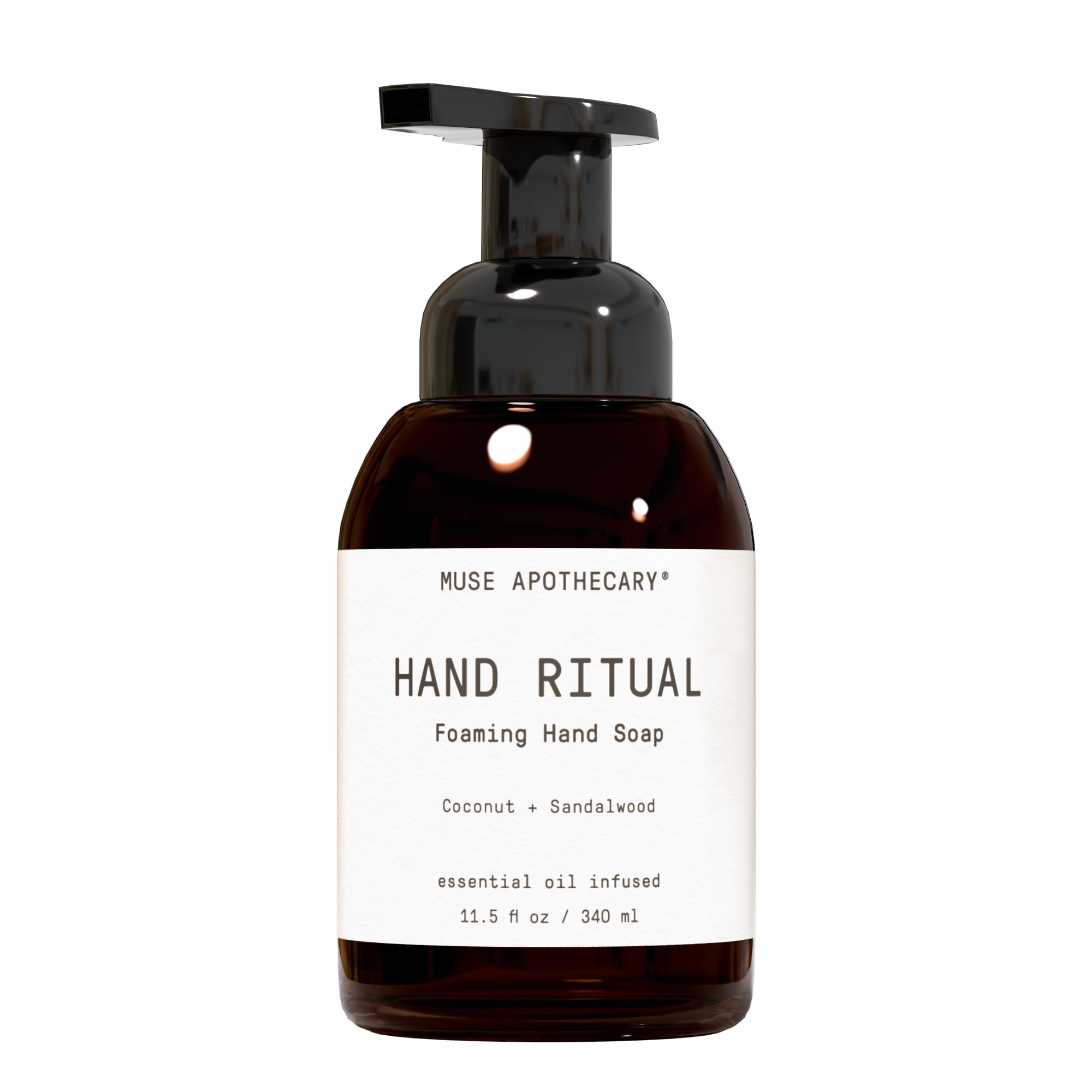 Muse Apothecary Hand Ritual, bouteille-pompe, mousse légère nettoyante et douce.