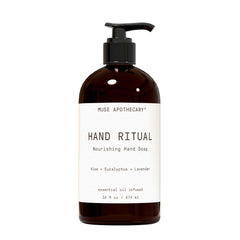 Muse Apothecary Hand Ritual – Bouteille-pompe, savon aromathérapique nourrissant pour les mains.