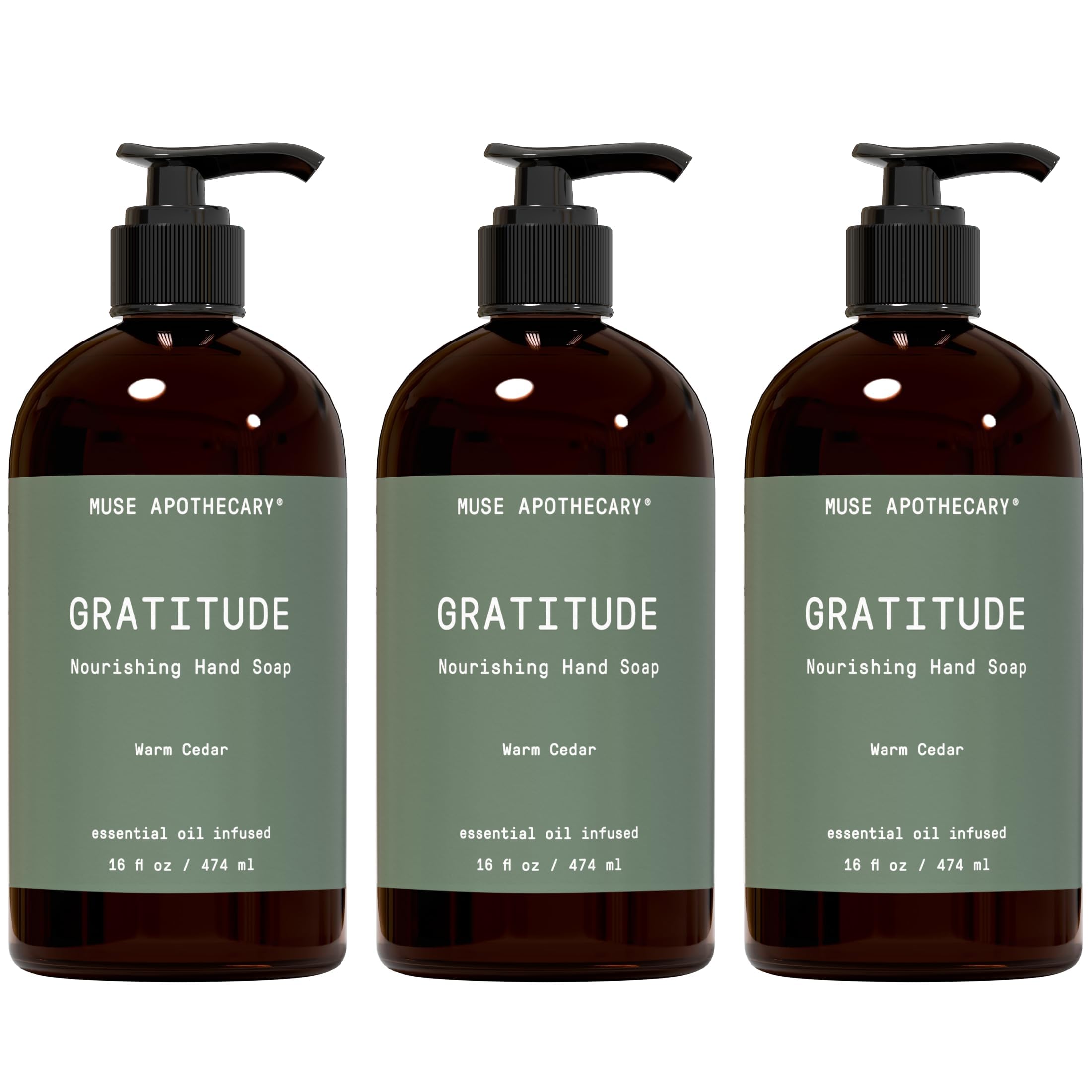 Muse Apothecary rituel mains, bouteille savonneuse botanique pour peau douce et purifiée