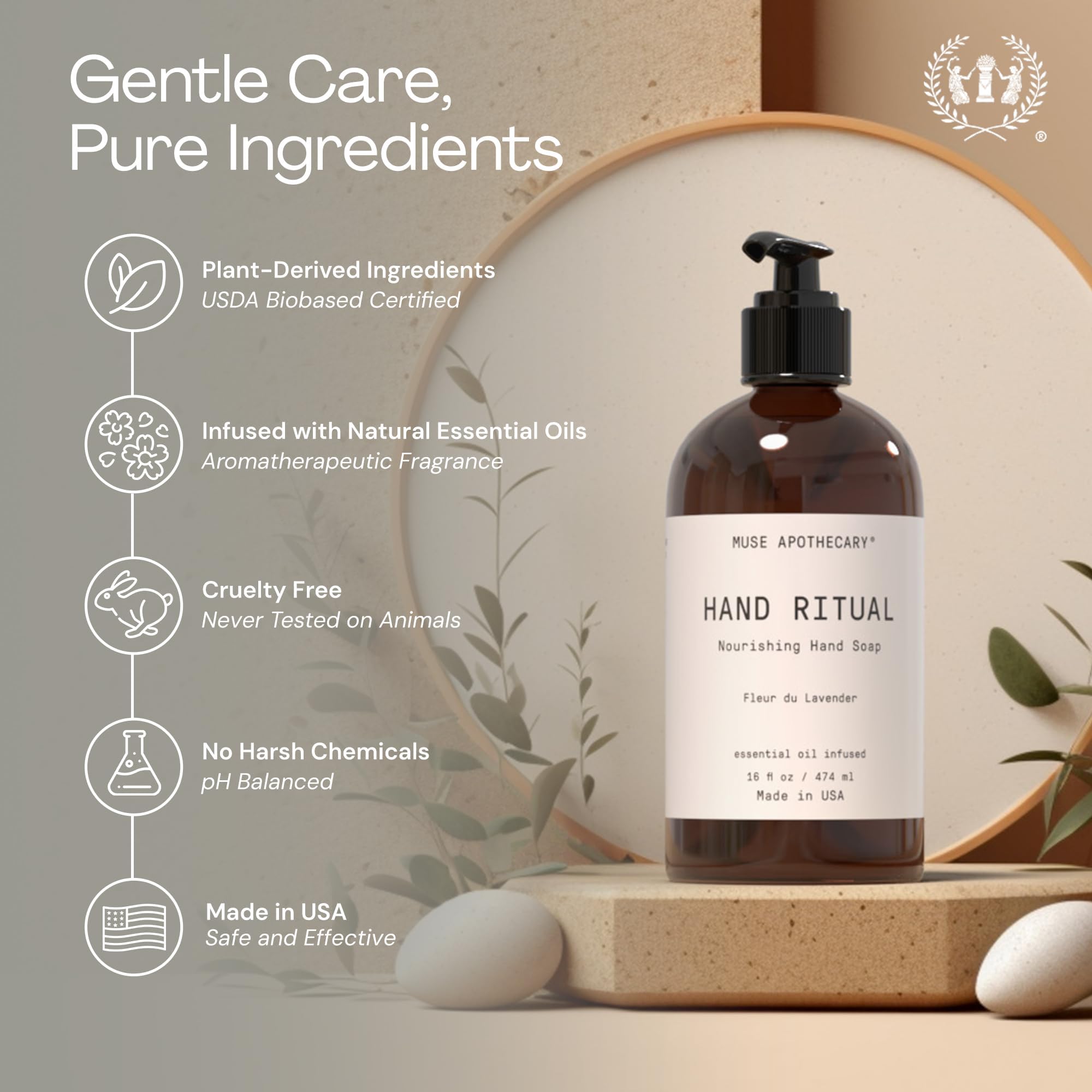 Muse Apothecary Hand Ritual, emballage triple pratique pour cadeau élégant et usage répandu.