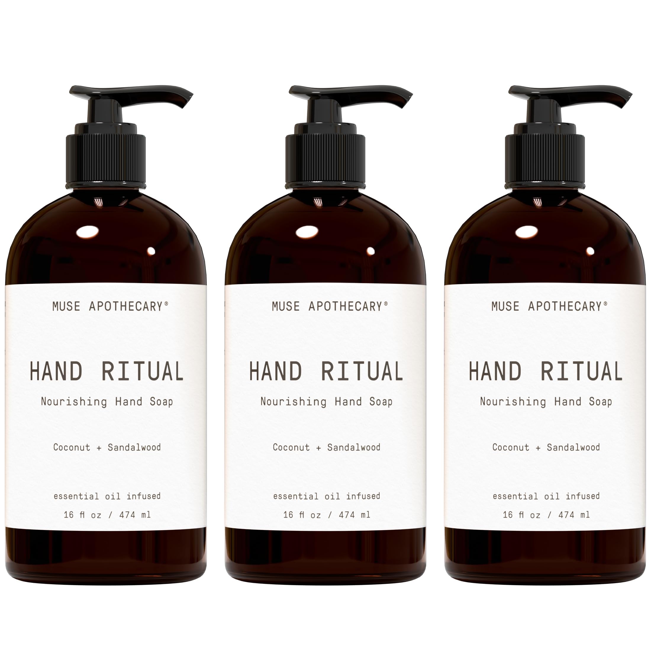Muse Apothecary Hand Ritual, rituel-main-bouteille aromathérapie apaisante pour les mains.