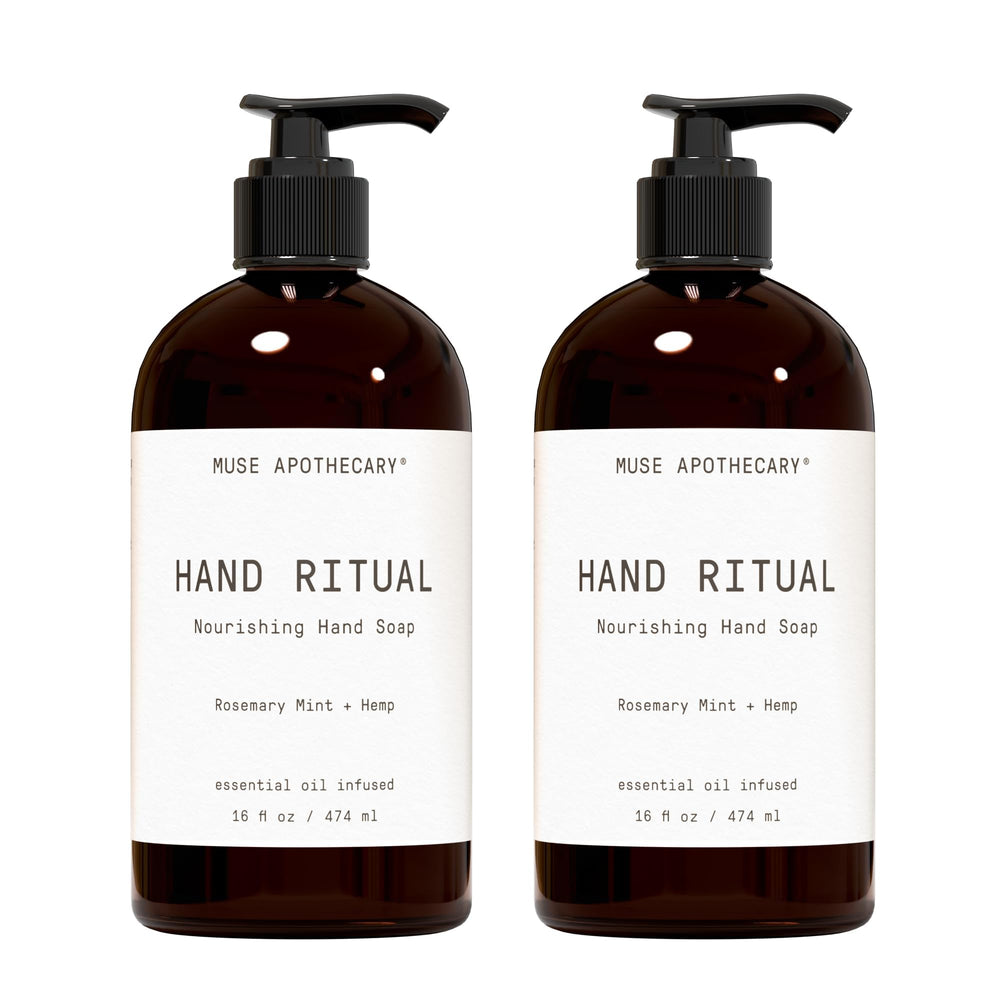 Muse Apothecary Rituel des Mains – bouteille élégante prête pour un rituel aromathérapeutique quotidien.