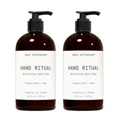 Muse Apothecary Rituel des Mains – bouteille élégante prête pour un rituel aromathérapeutique quotidien.
