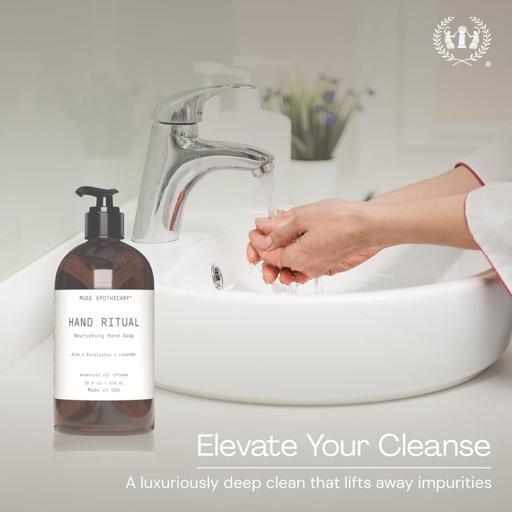 Muse Apothecary Hand Ritual, savon-main-mousseux qui laisse les mains hydratées et douces.