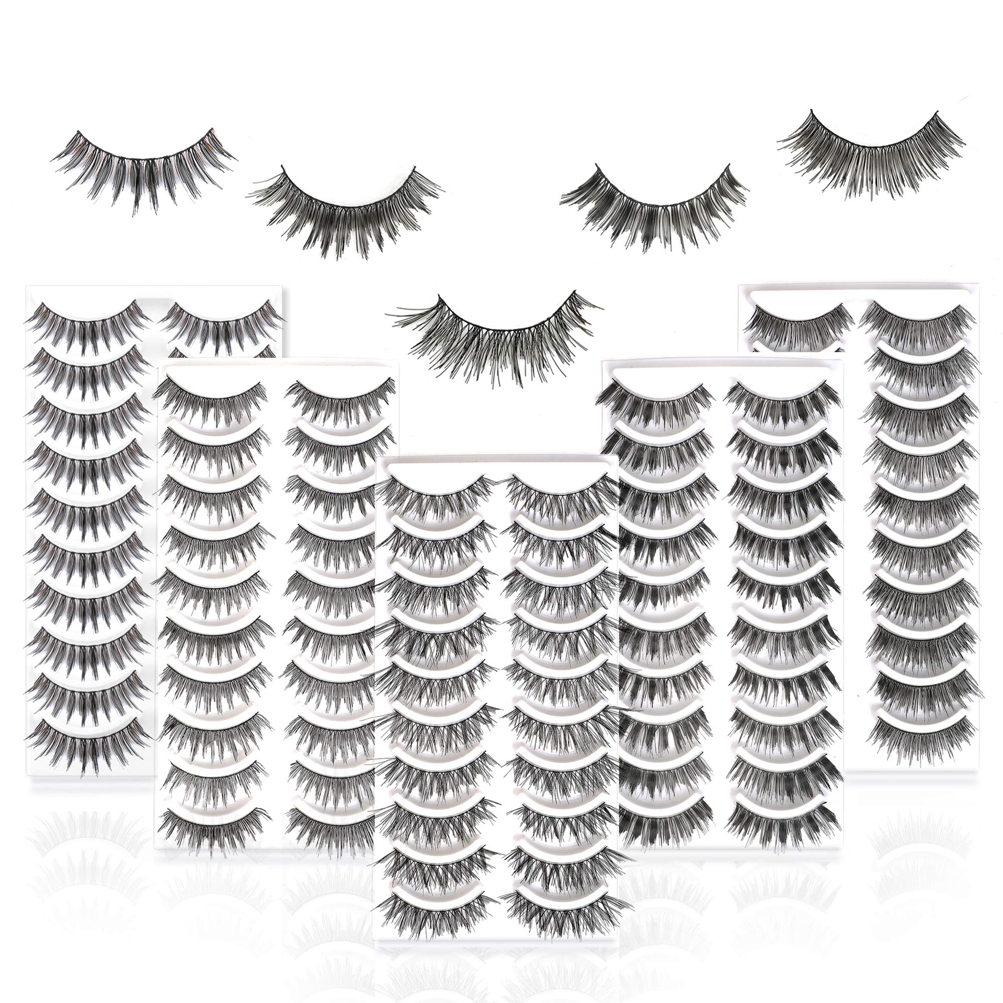MUSELASH ensemble 50 paires, 5 styles variés pour look naturel ou glamour.