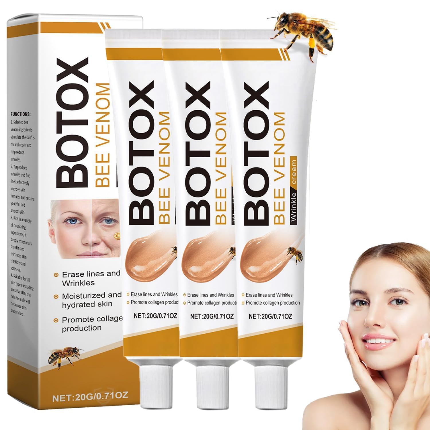 Musellot Crème venin d abeille flacon pour soin anti-âge doux