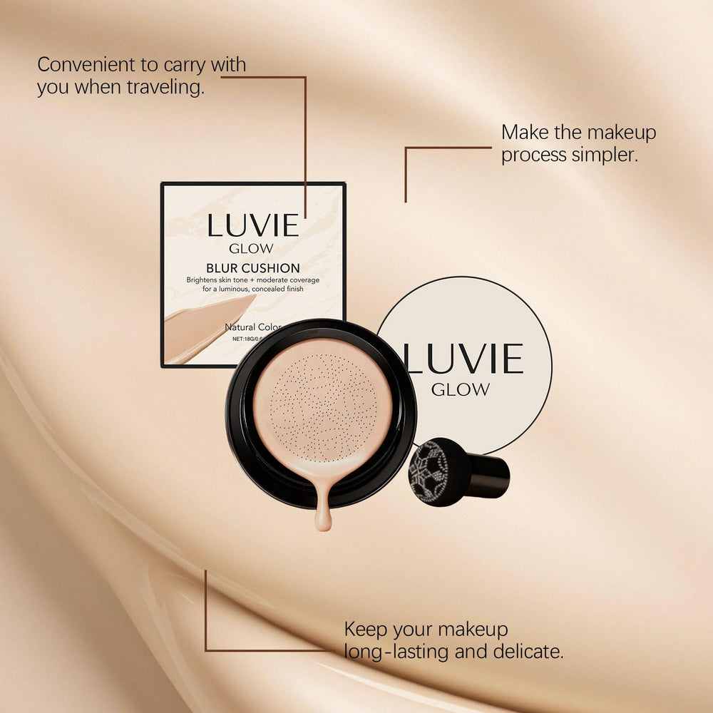 Musellot Luvie Glow Fond de Teint Coussin – application précise par stamping.