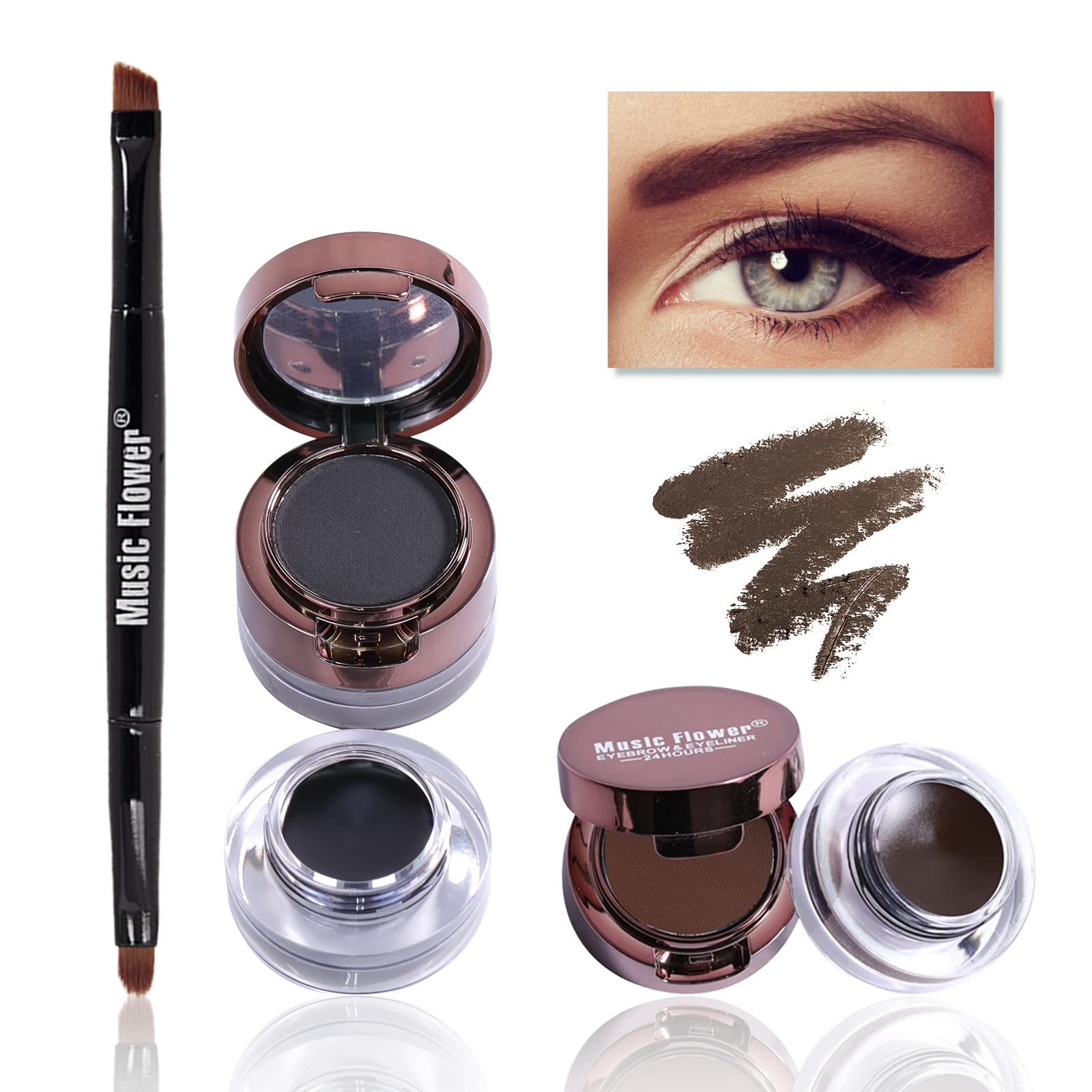 Music Flower gel-ligne-yeux: tenue longue durée sans bavures.