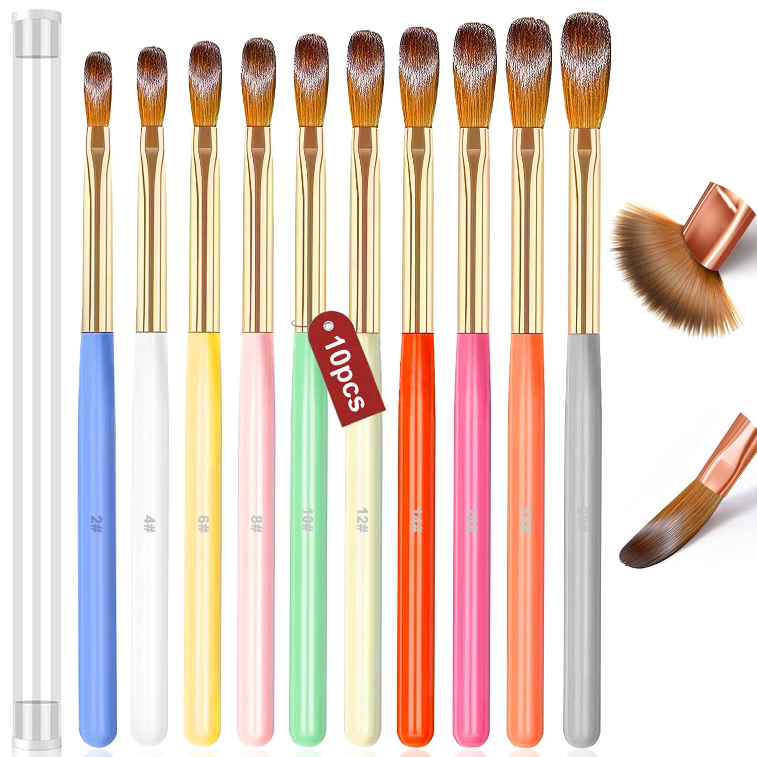 Ensemble MUSILAN de pinceaux art des ongles, 10 pièces indispensables pour déco précises