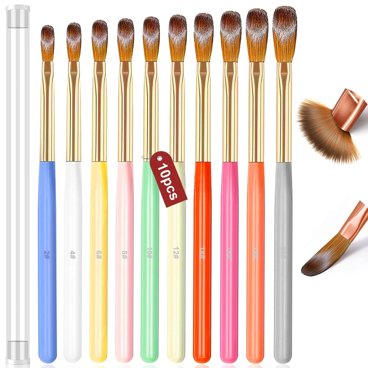Ensemble MUSILAN de pinceaux art des ongles, 10 pièces indispensables pour déco précises
