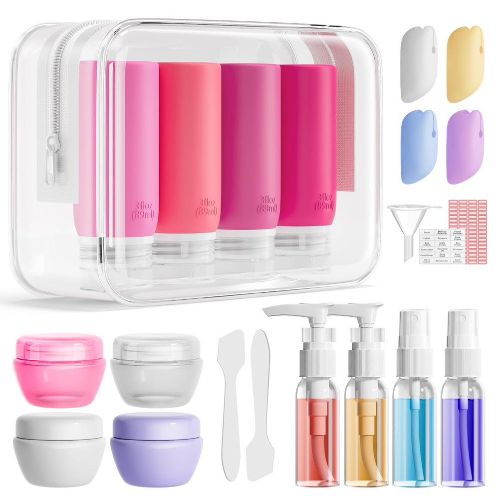 Muslish bouteilles silicone 3oz, pratique pour cabine et voyage léger.