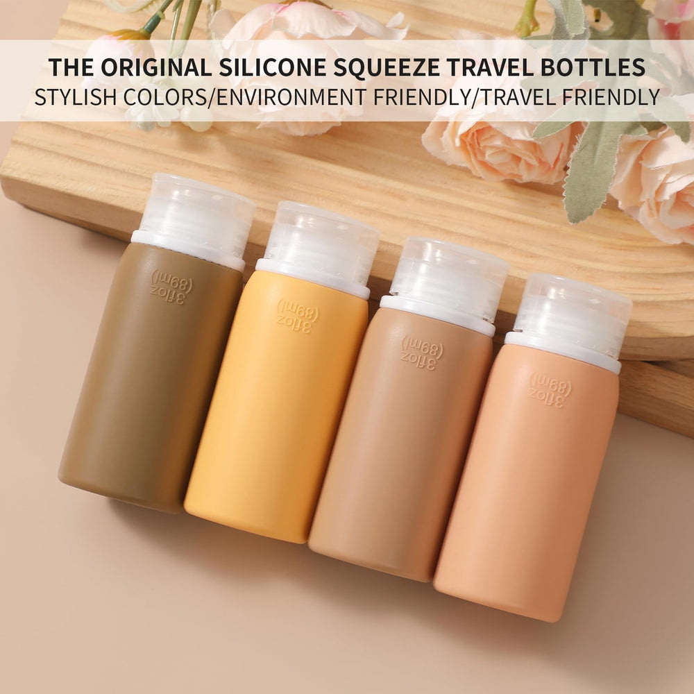 Muslish Bouteilles Silicone 89ml: légères et transparentes pour identifier rapidement les contenus.