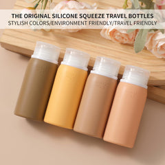 Muslish Bouteilles Silicone 89ml: légères et transparentes pour identifier rapidement les contenus.