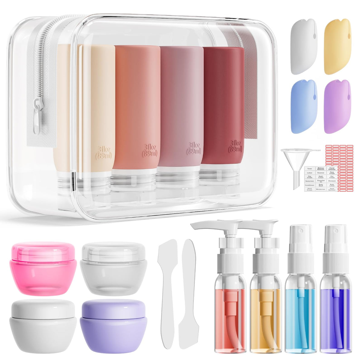 Muslish bouteilles silicone 89 ml anti-fuite pour voyage.