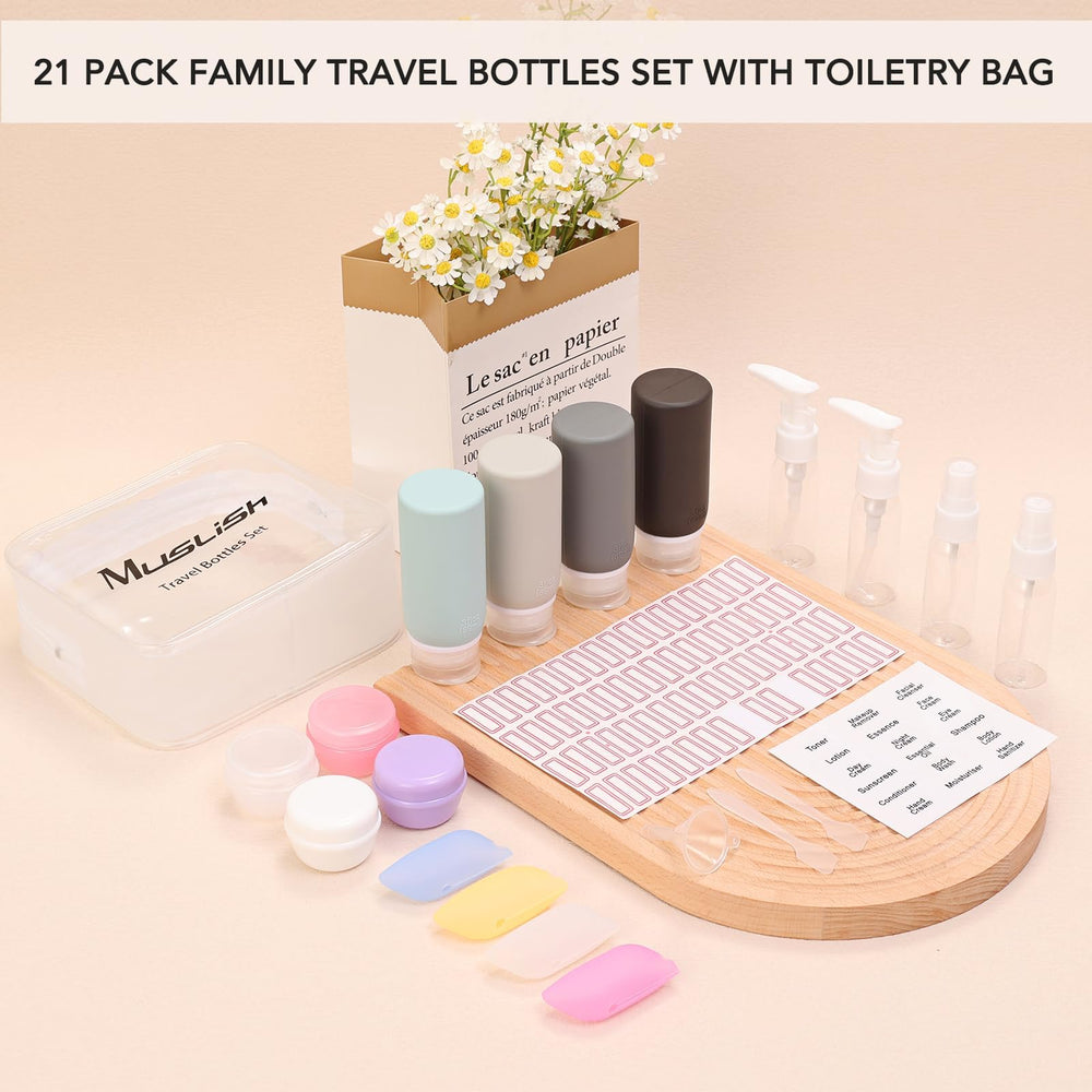 Muslish trousse de toilette gris, rangement compact et accessible