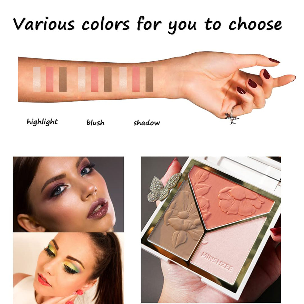 Musoxian Palette 3-en-1 blush rose pour teint frais