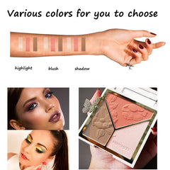Musoxian Palette 3-en-1 blush rose pour teint frais