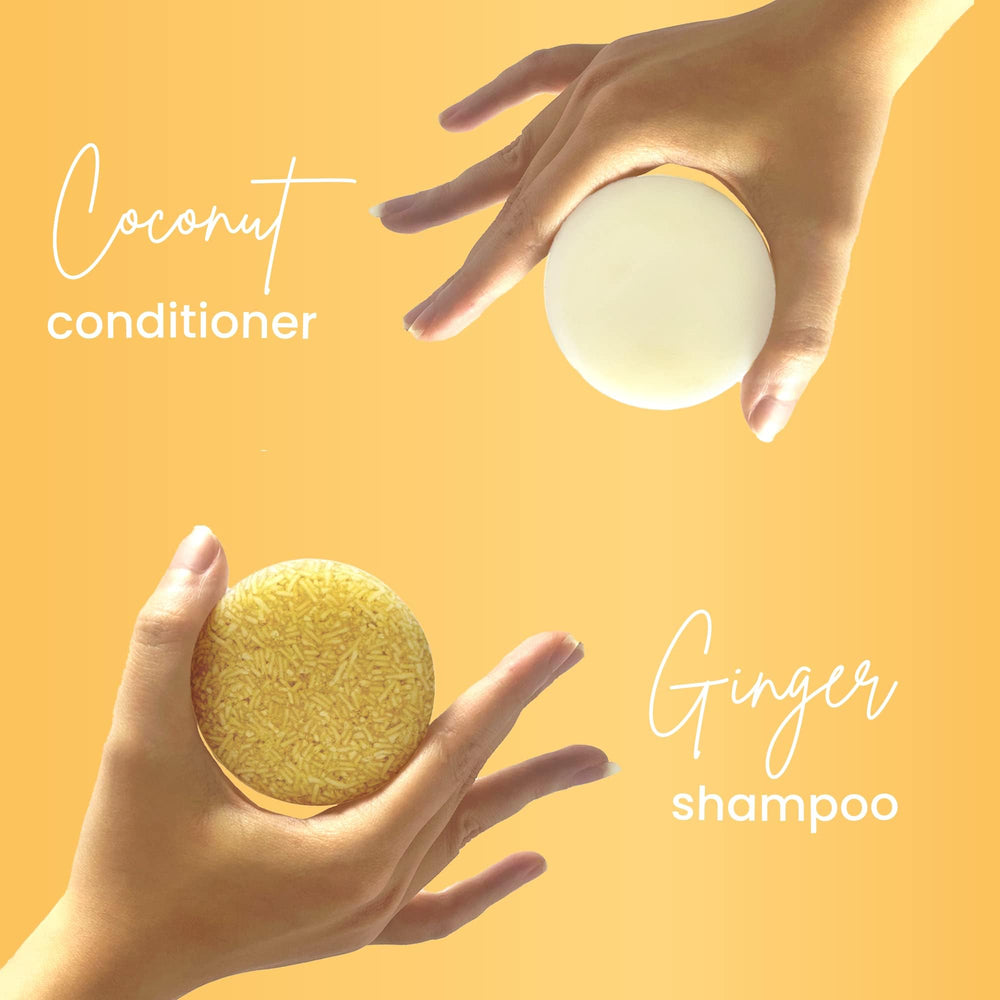 Muun Ginger Shampoo Bar en gros plan, texture douce et pH équilibré.