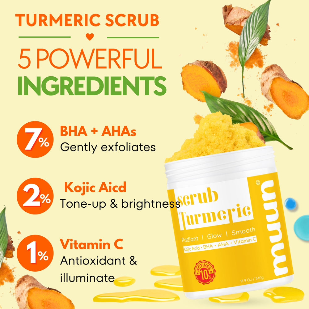 Gommage Curcuma Muun – grains fins exfoliants en douceur pour peau plus lisse