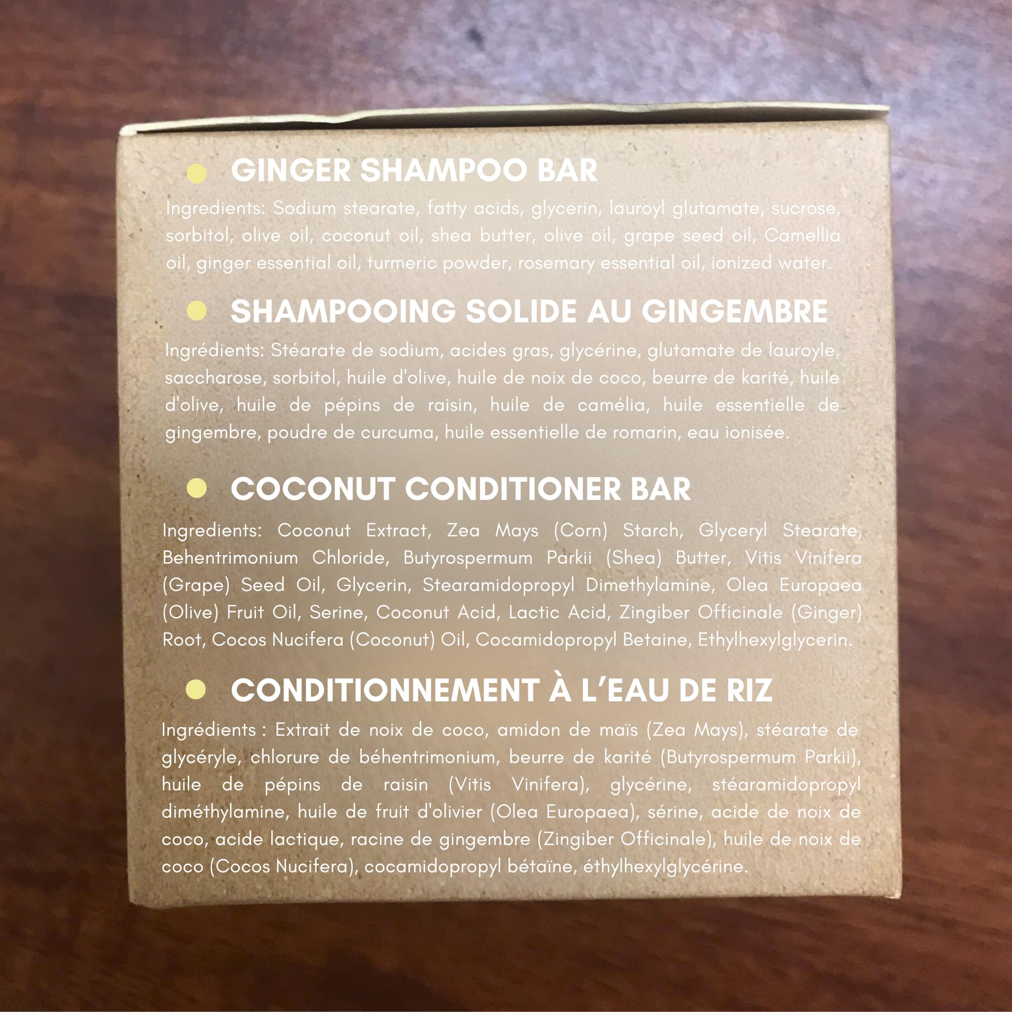 Muun Barre shampoing et après-shampoing solides, sans silicone ni parabènes.