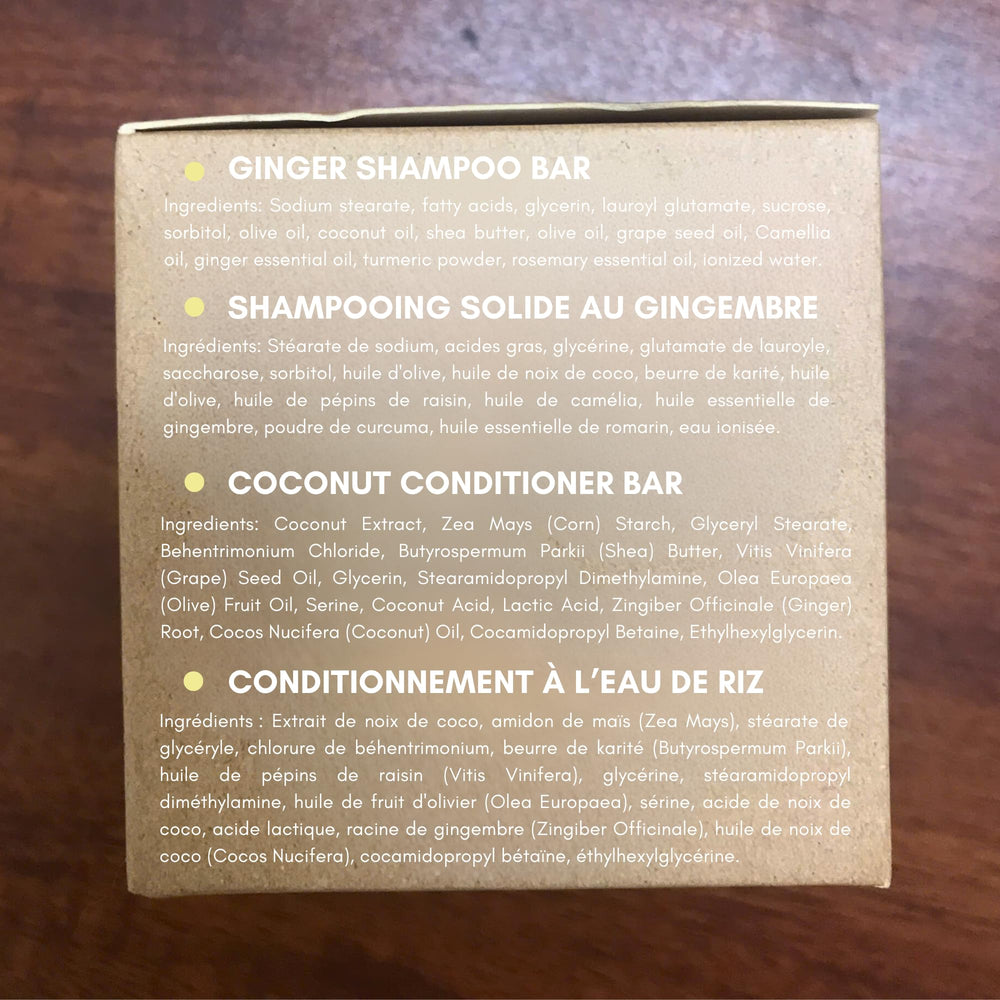 Muun Barre shampoing et après-shampoing solides, sans silicone ni parabènes.