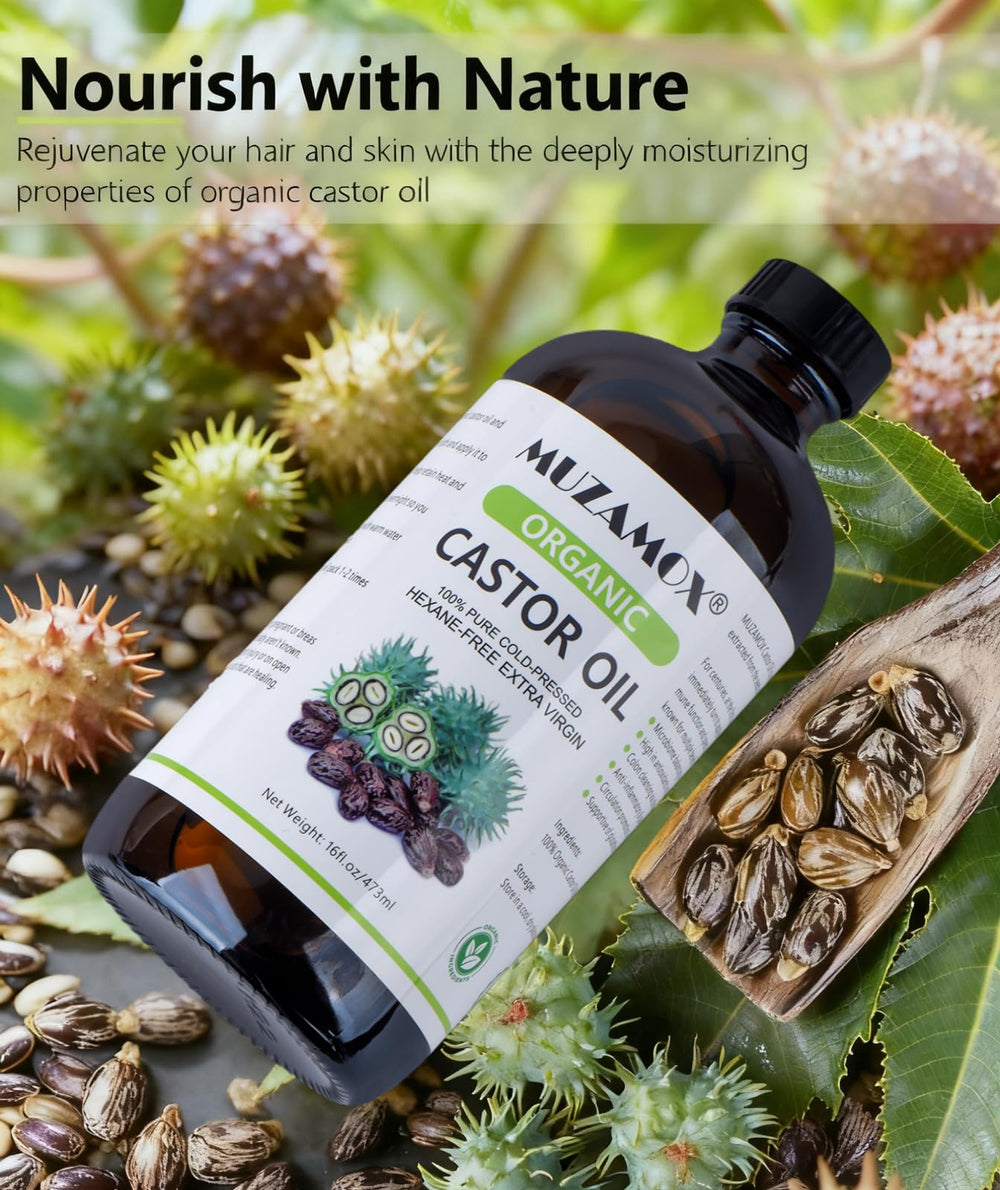 MUZAMOX huile de ricin – soin des cils pour une apparence plus fournie.
