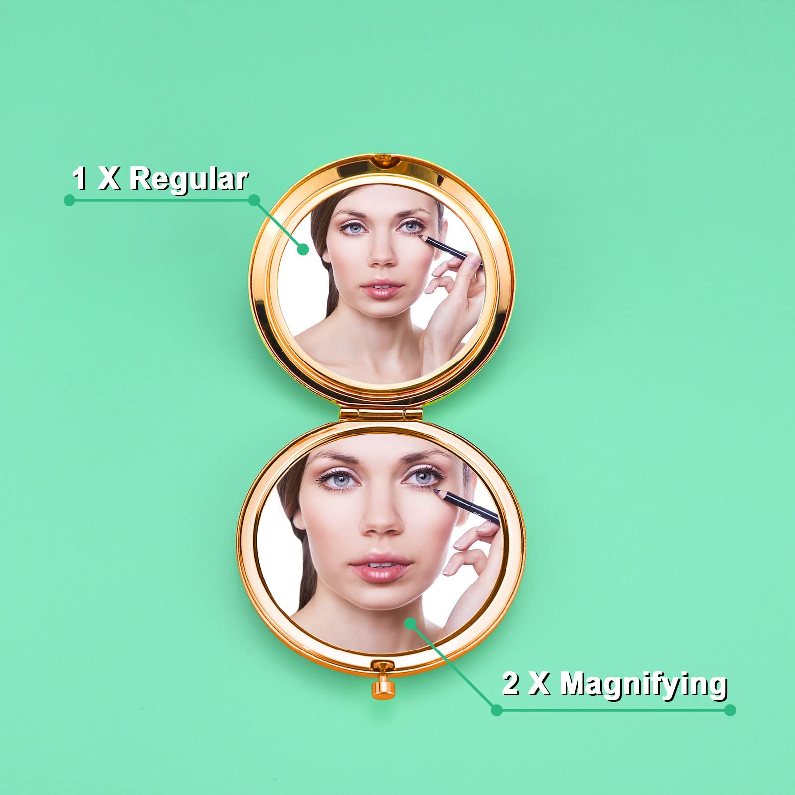 Miroir Mwphuy avec face loupe pour vérifier les détails du maquillage.