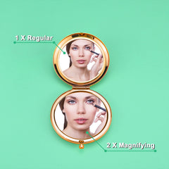 Miroir Mwphuy avec face loupe pour vérifier les détails du maquillage.