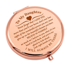 Miroir compact Mwphuy ouvert, parfait pour retouches rapides en déplacement.