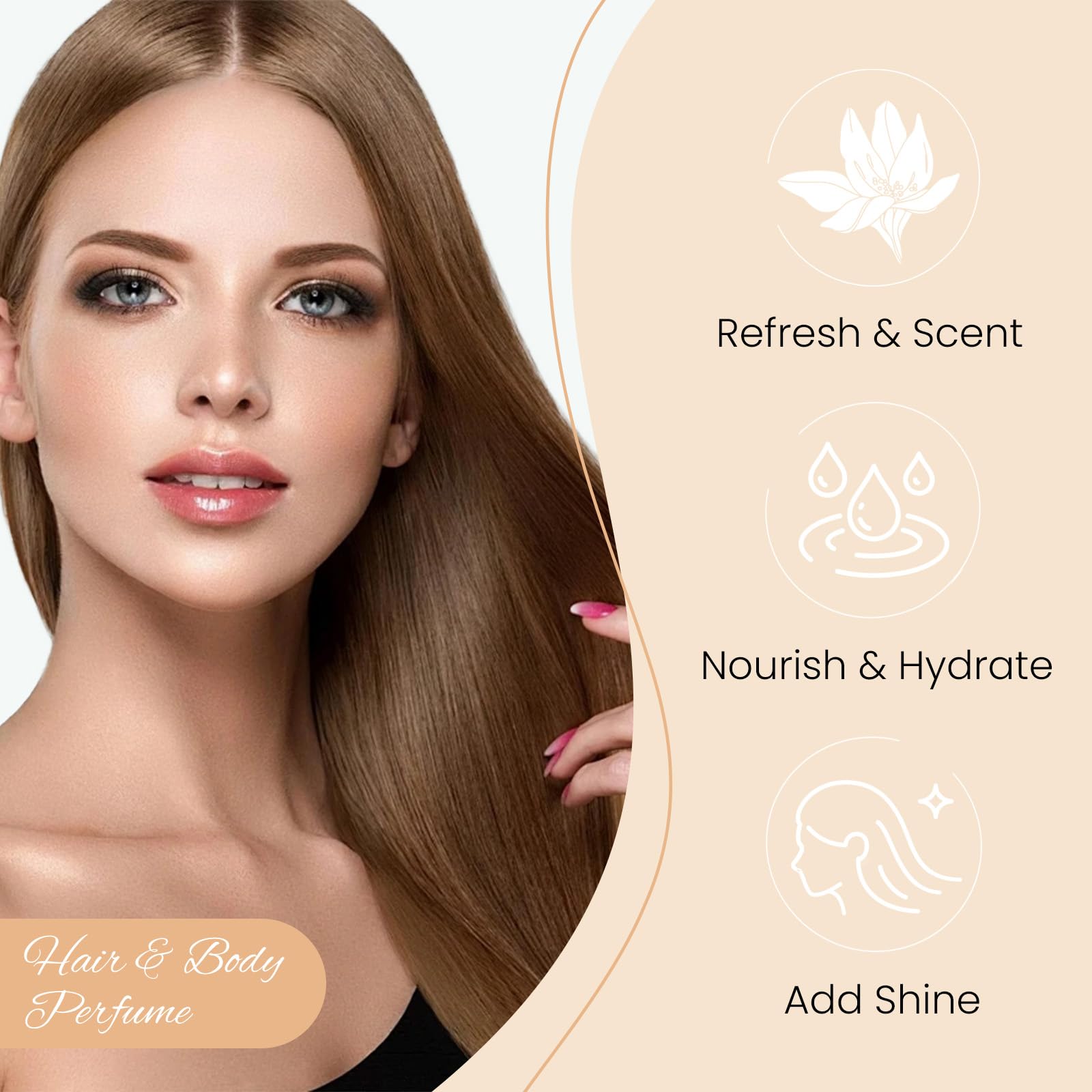 Brume parfumante Mxvbaty pour cheveux : fragrance durable et fraîche.