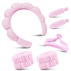 my novel things bandeau spa lavage visage rose, absorption élevée préserve les cheveux