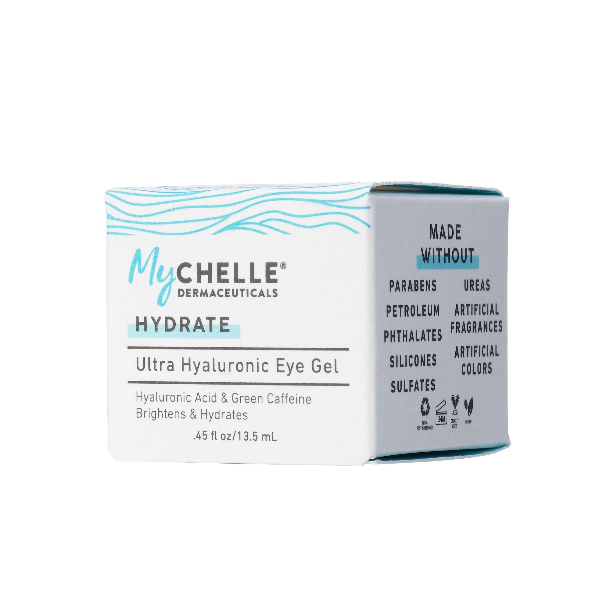 Huile de rose musquée et hyaluronique végétal dans MyChelle Ultra Yeux.
