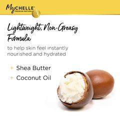 Texture crème agréable de la lotion solaire MyChelle.