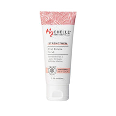 MyChelle Fruit Enzyme Scrub—bouteille visible, nettoie en douceur et éclat