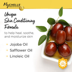 Close up of MyChelle Sun Shield Clear Spray mist for easy application.