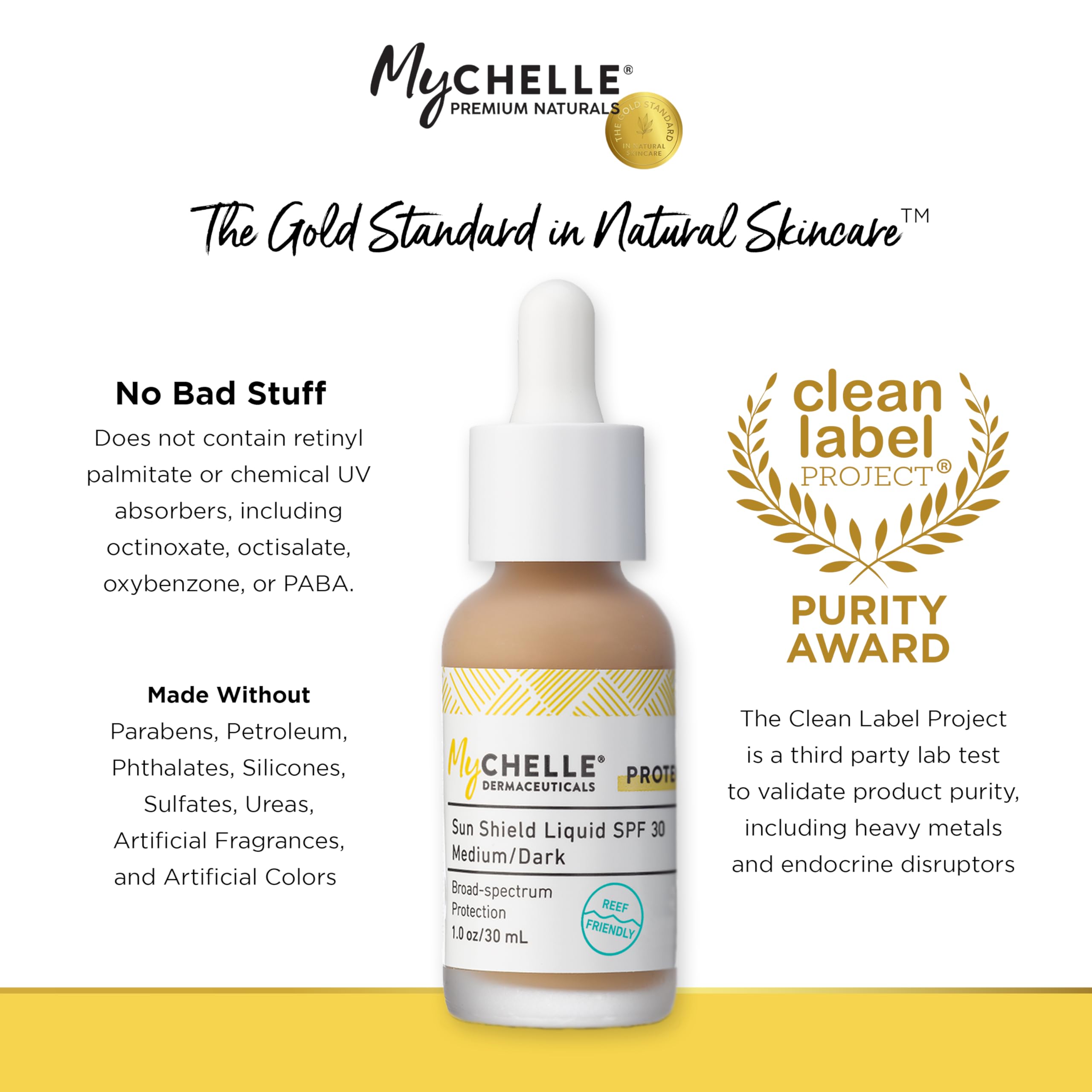 MyChelle Sun Shield Liquid SPF 30 – bentonite absorbe l’excès de brillance.