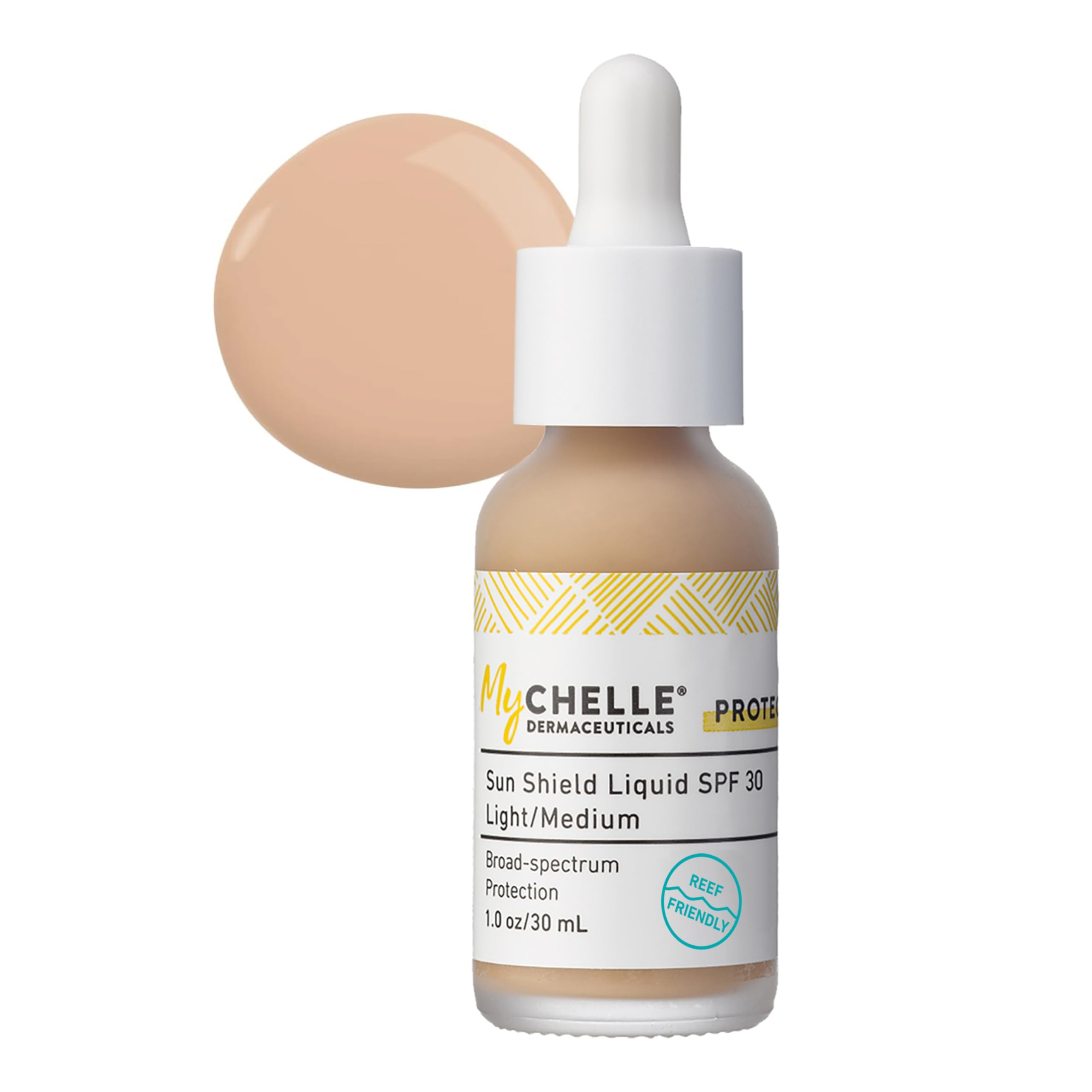 MyChelle Sun Shield Liquid Zinc SPF 30, texture légère absorbe l’excès de brillance pour un fini doux.
