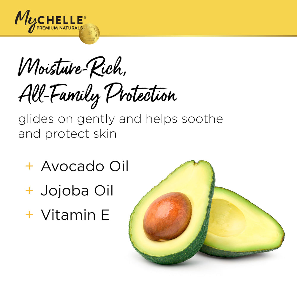 Packaging MyChelle Sun Shield Stick SPF 50 Teinte, format pratique et nomade.