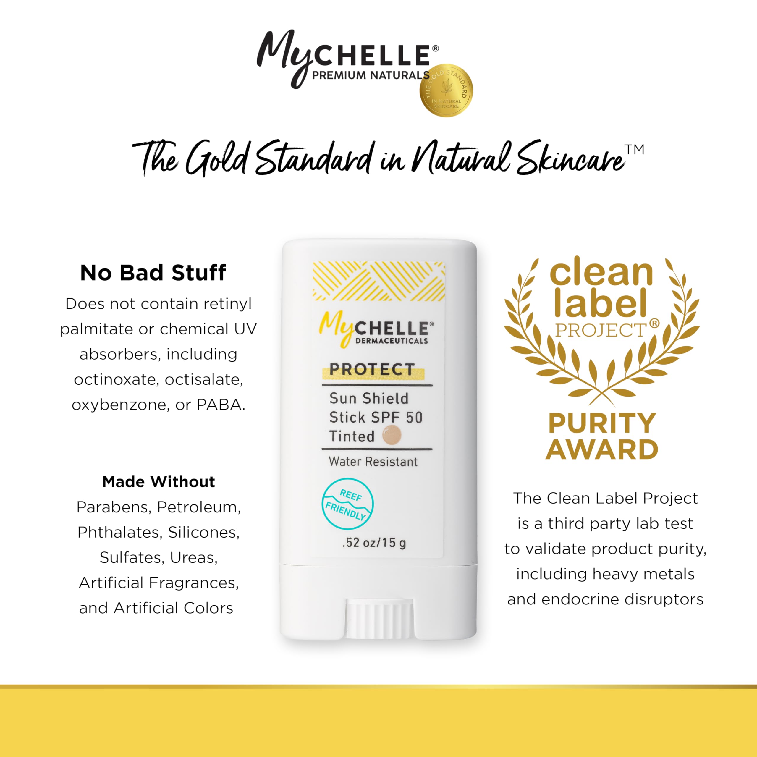 Résistance à l'eau du Sun Shield Stick SPF 50 Teinte pour activités outdoor.