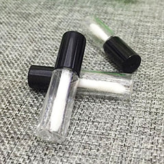 Mydio flacons transparents 1,2 ml avec bouchon noir faciles à manipuler.