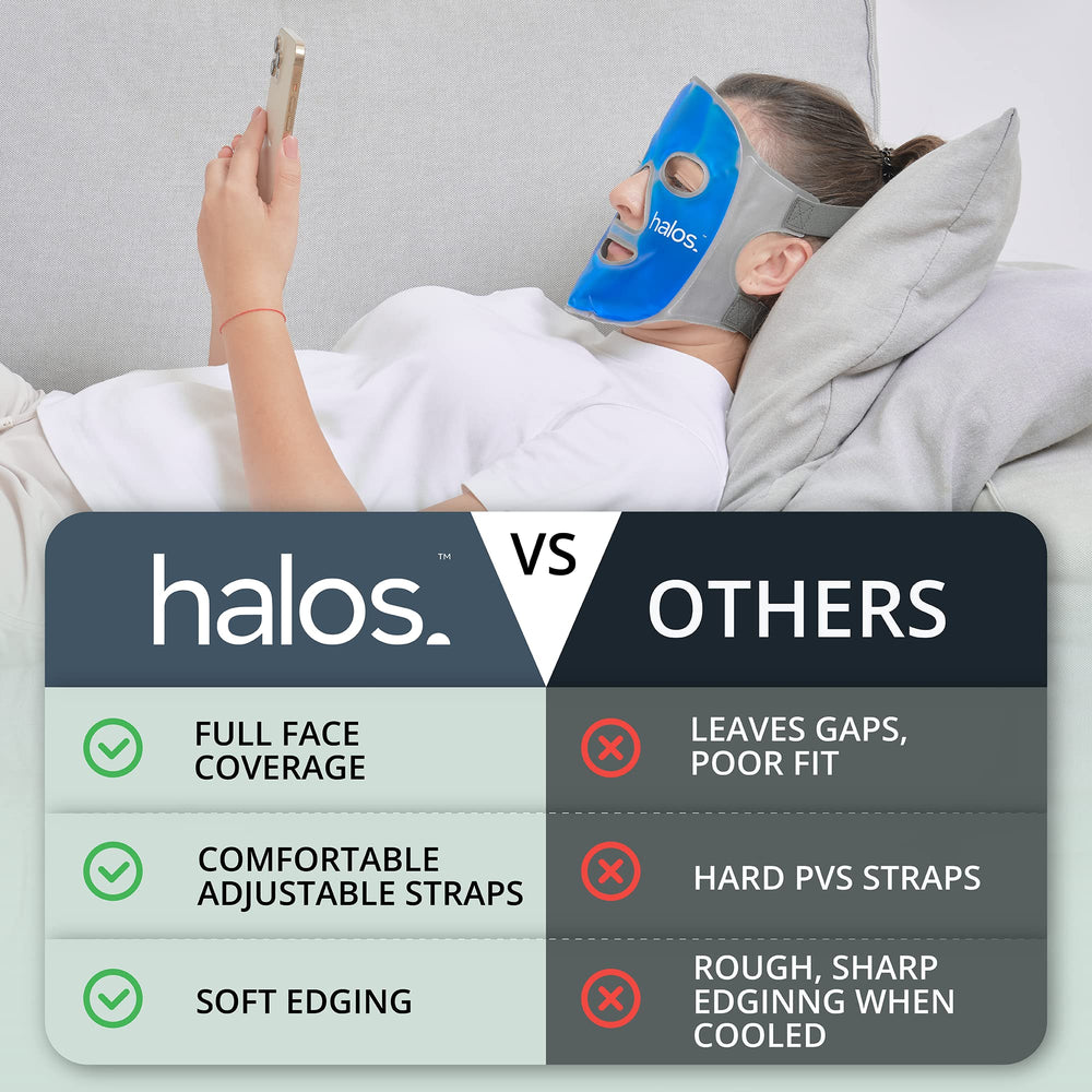 MyHalos Masque Visage Relaxation et Sommeil grâce au refroidissement ciblé.