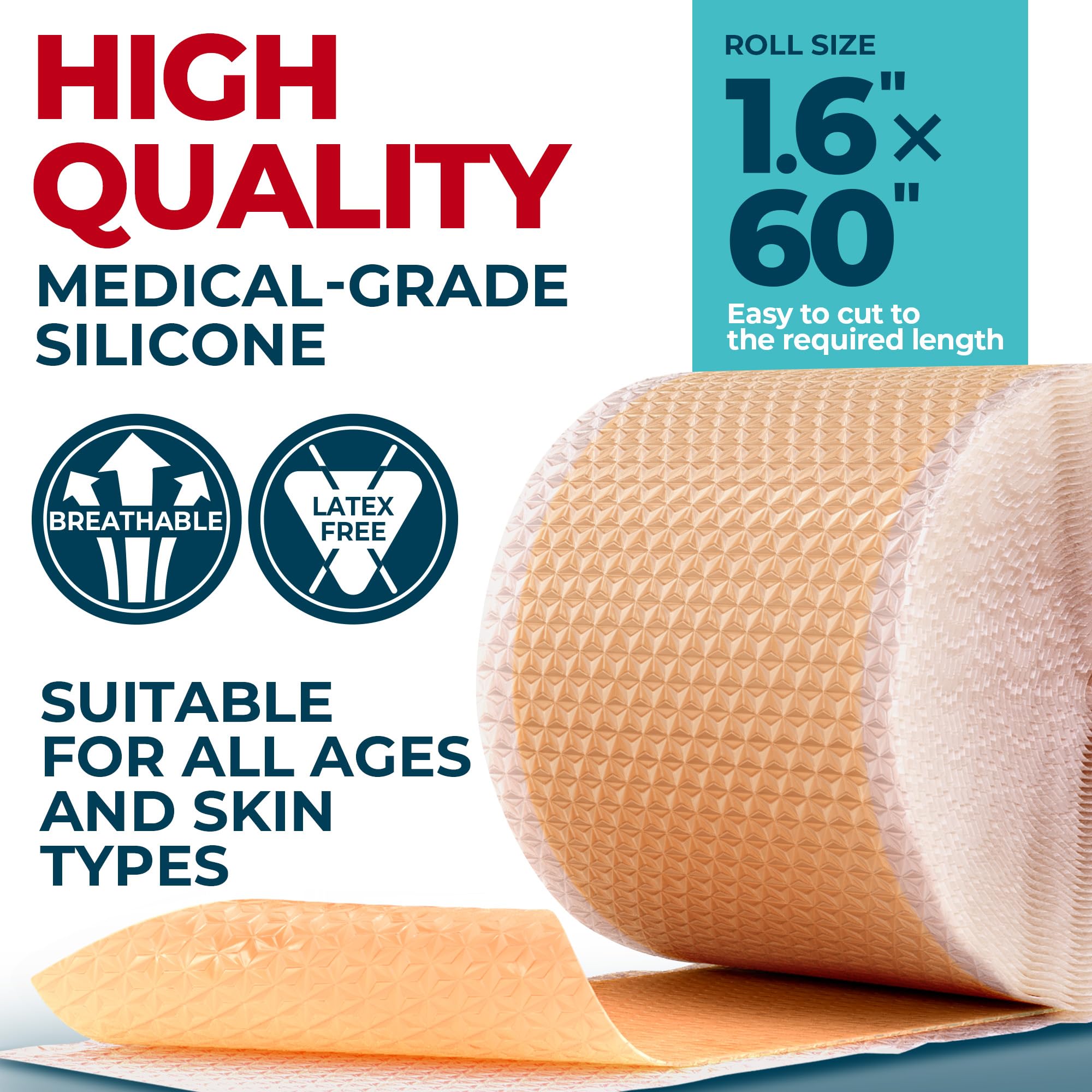 MYHELP tape silicone cicatrice-genoux maintien sûr et discret.