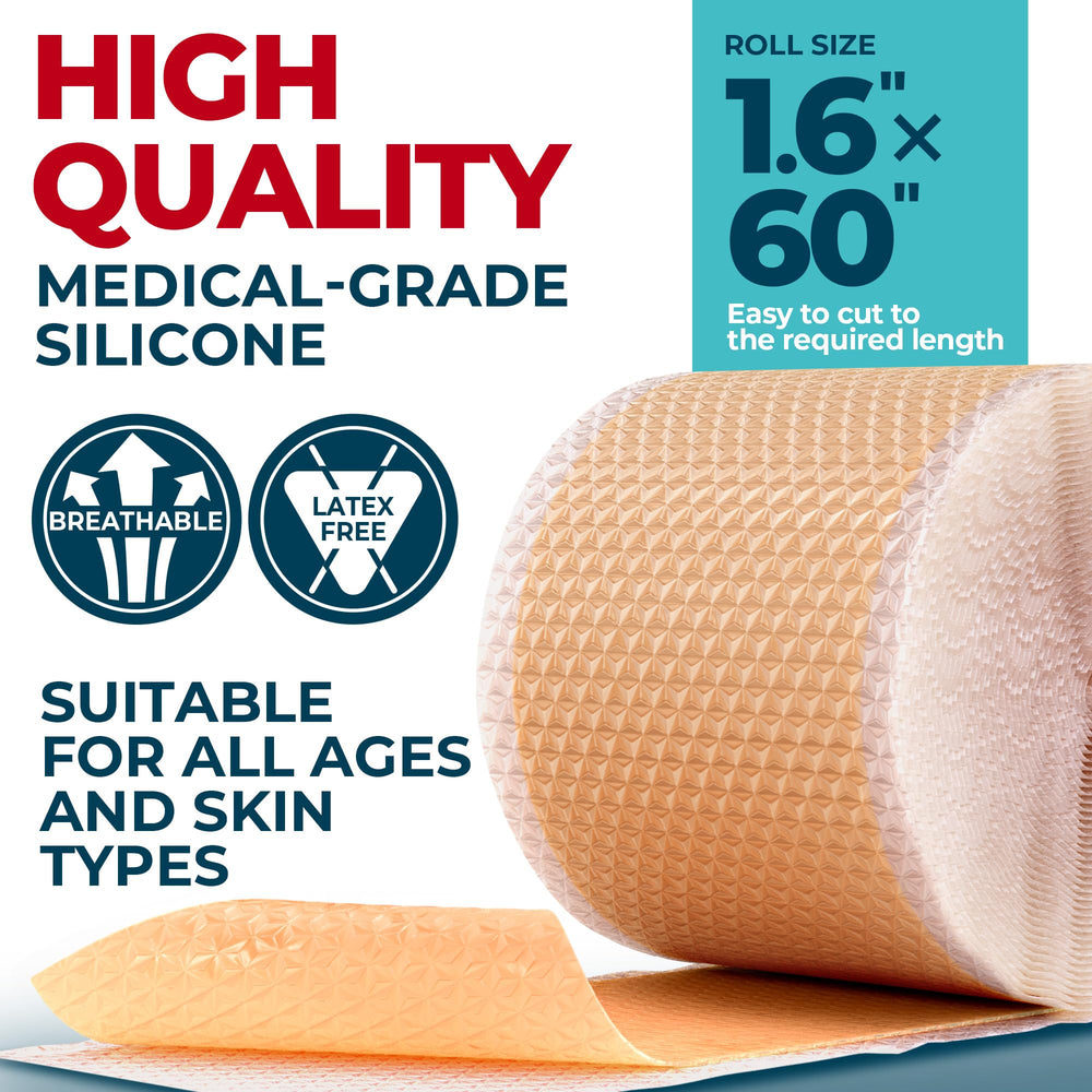 MYHELP tape silicone cicatrice-genoux maintien sûr et discret.
